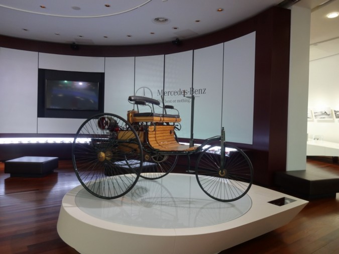 A replica of the first ever car, Benz's Patent Motorwagen 