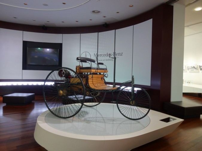 A replica of the first ever car, Benz's Patent Motorwagen