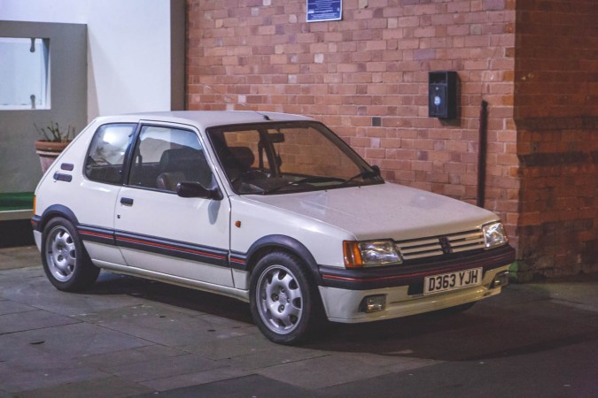 Peugeot 205 GTI White At Night