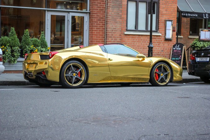 Knightsbridge Car Spotting London 23 Gold Ferrari 458