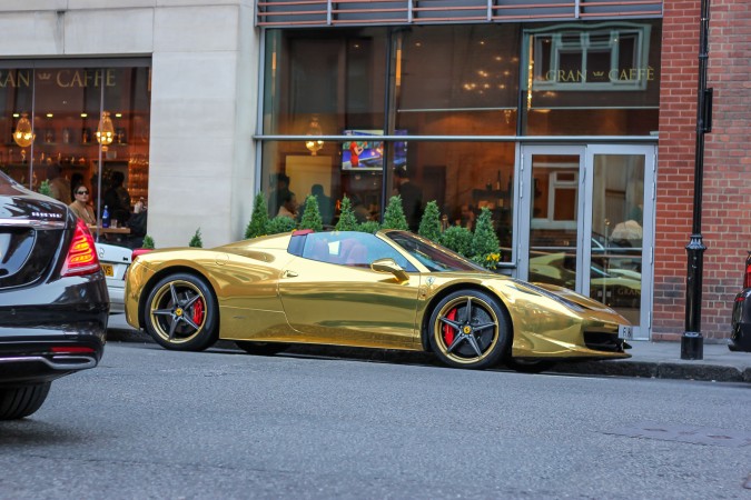 Knightsbridge Car Spotting London 24 Gold Ferrari 458