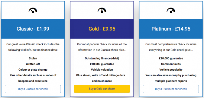 My Car Check Packages and Prices