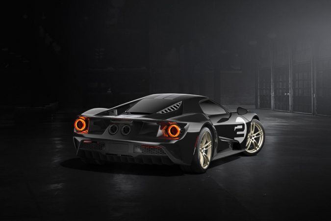 All-new Ford GT '66 Heritage Edition with unique black and silver-stripe livery celebrates 1966 Le Mans-winning GT40 Mark II race car driven by Bruce McLaren and Chris Amon