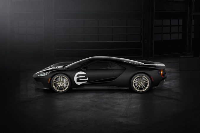 All-new Ford GT '66 Heritage Edition with unique black and silver-stripe livery celebrates 1966 Le Mans-winning GT40 Mark II race car driven by Bruce McLaren and Chris Amon