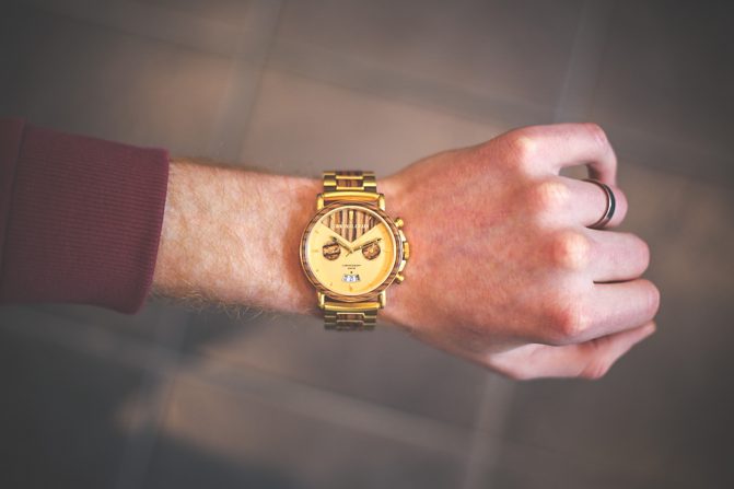 Original Grain Alterra Chronograph Zebrawood Gold Watch 6v2