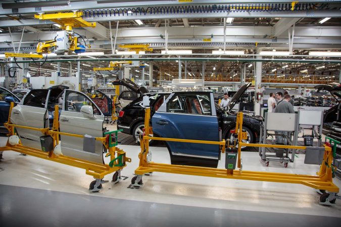 Bentley Factory - Bentayga Production Line - Doors to be fitted.