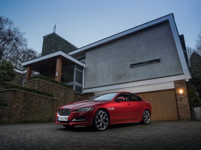 Jaguar on a driveway