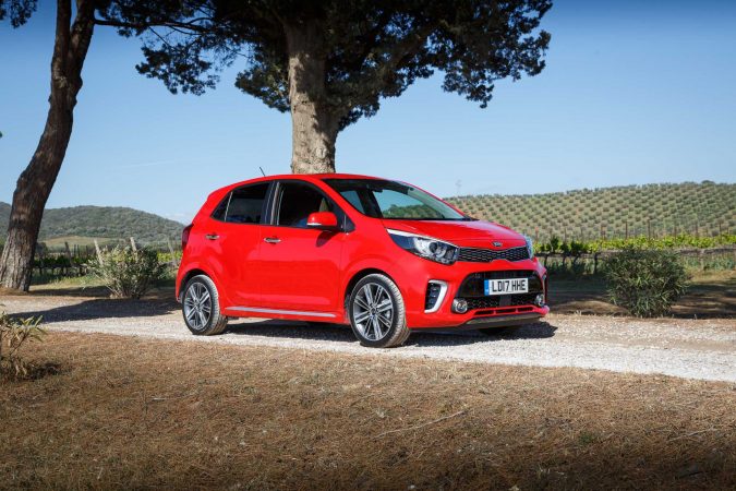 Kia Picanto GT-Line S red side on