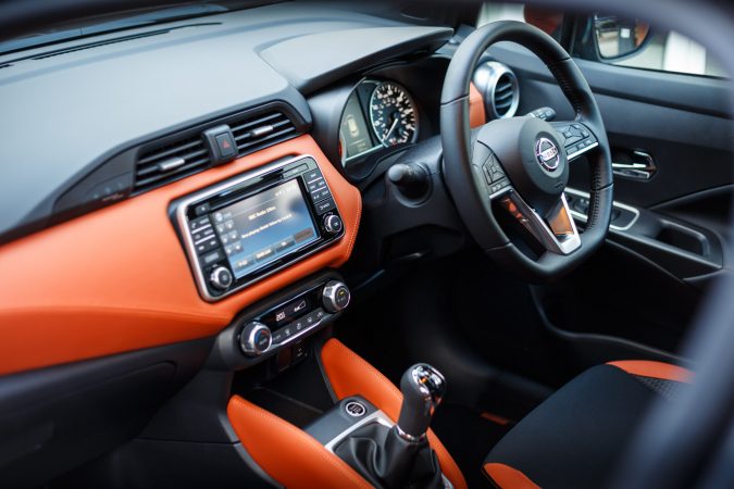 2018 Nissan Micra K14 Energy Orange interior