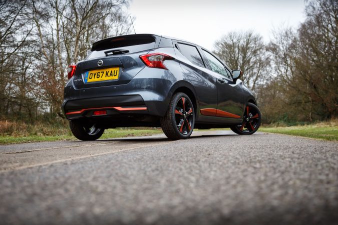 2018 nissan micra rear and boot orange highlights