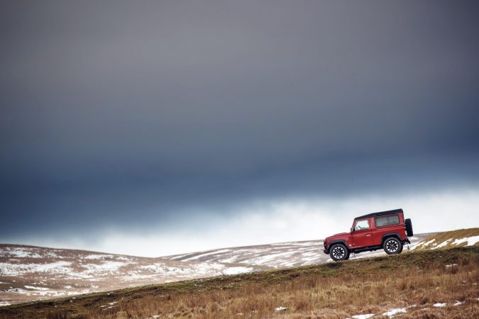 Land Rover Defender Works V8 up mountain