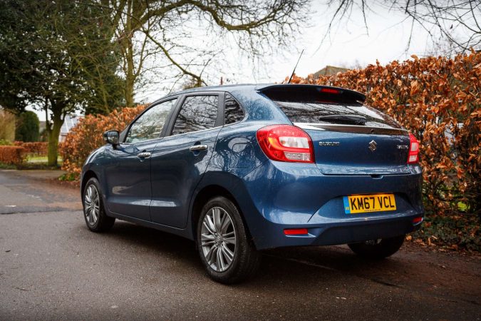 Suzuki Baleno Ray Blue 2018 SZ5 Rear Side on 