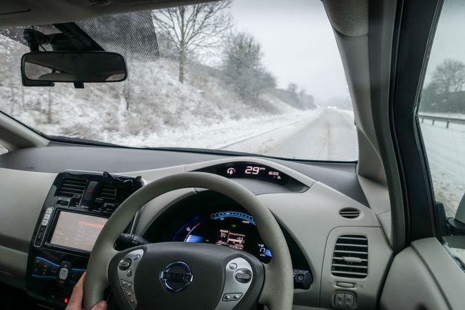 Nissan Leaf Winter 2018 Snow 0052
