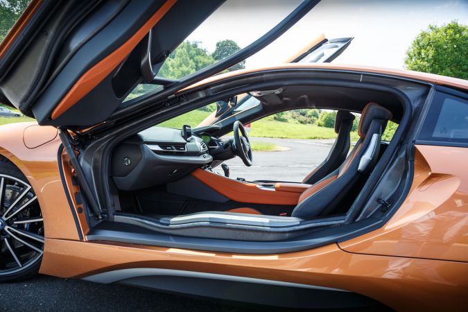 BMW i8 E-Copper Interior both doors open