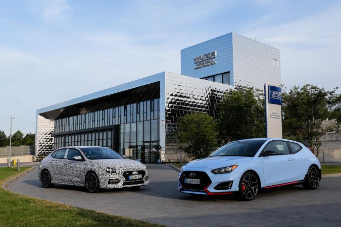 Hyundai i30 Fasbtack N and Veloster N outside Testing Facility