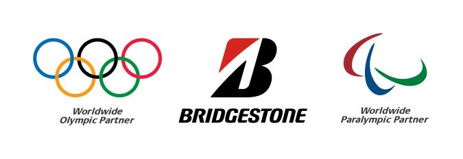 Worldwide Olympic Partner logo, Bridgestone logo and Worldwide Paralympic Partner logo