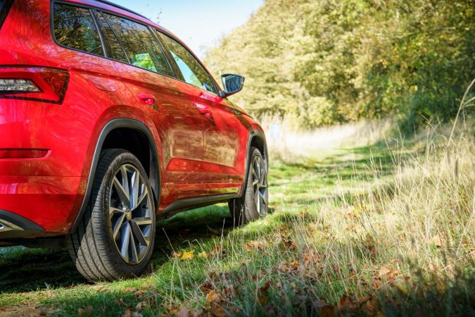 Skoda Kodiaq Review Red Side On