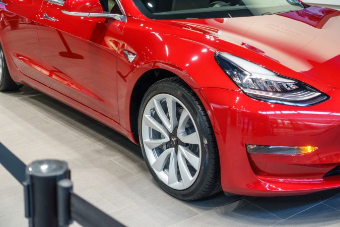 Tesla Model 3 Front wheel, red paint