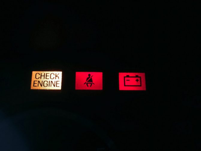 check engine light blinking then off