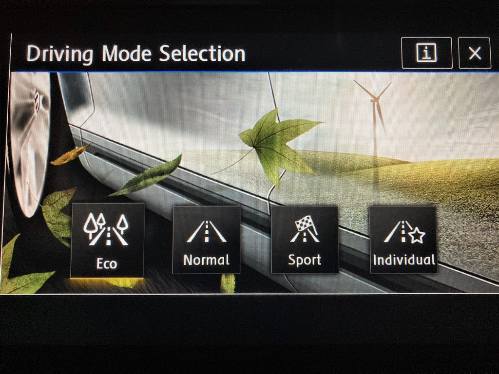 eco mode engine modes sport normal VW Golf TSI Bluemotion