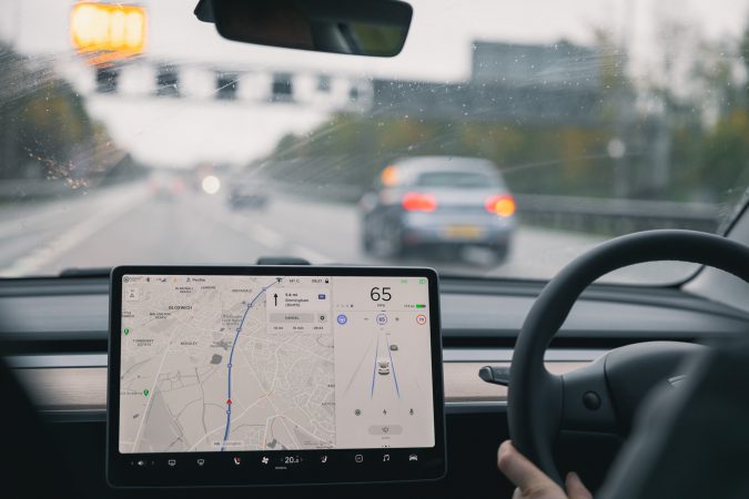 Autonomous driverless driving traffic tech technology electronics sensors highway safety car