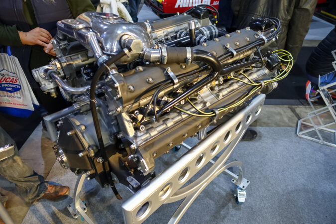 BRM's 1.5 litre supercharged V16 engine at Race Retro 2023