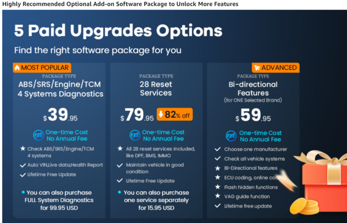 upgrade options