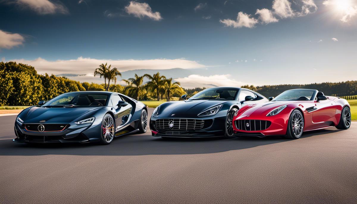 A collection of luxury cars showcasing elegance and power.